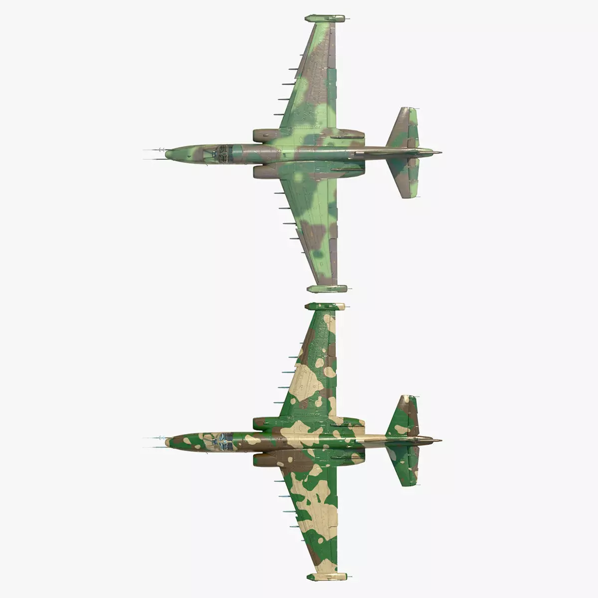 4K Textures with 2 Colors Su-25 Frogfoot  Low-poly 3D model_0