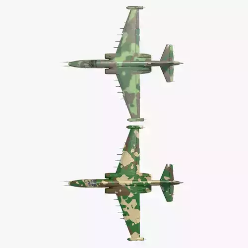 4K Textures with 2 Colors Su-25 Frogfoot  Low-poly 3D model