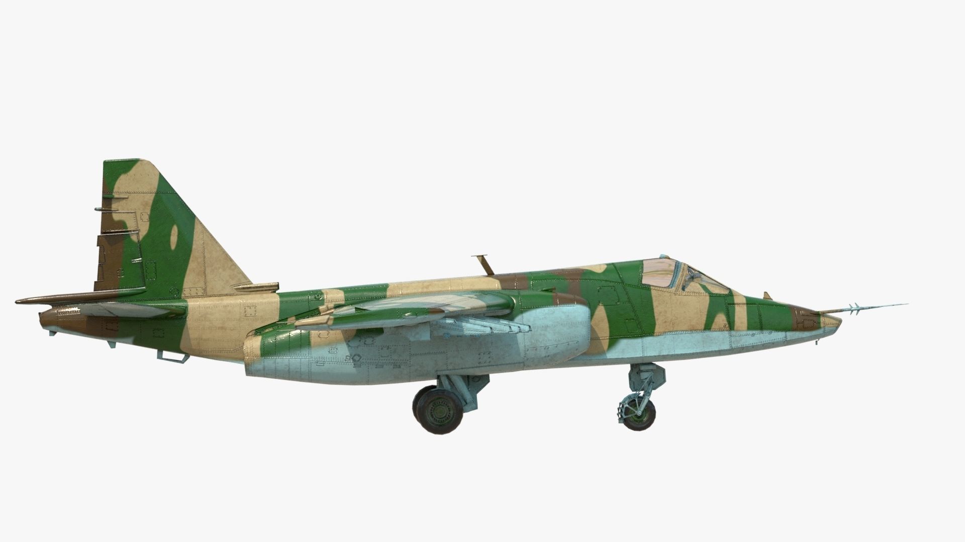 4K Textures with 2 Colors Su-25 Frogfoot  Low-poly 3D model_3