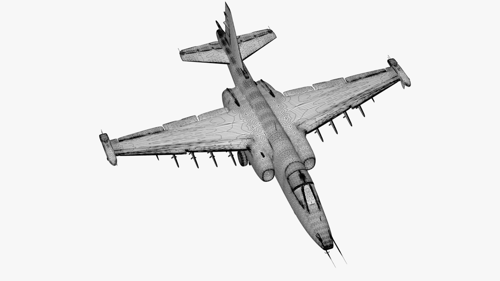 4K Textures with 2 Colors Su-25 Frogfoot  Low-poly 3D model_19