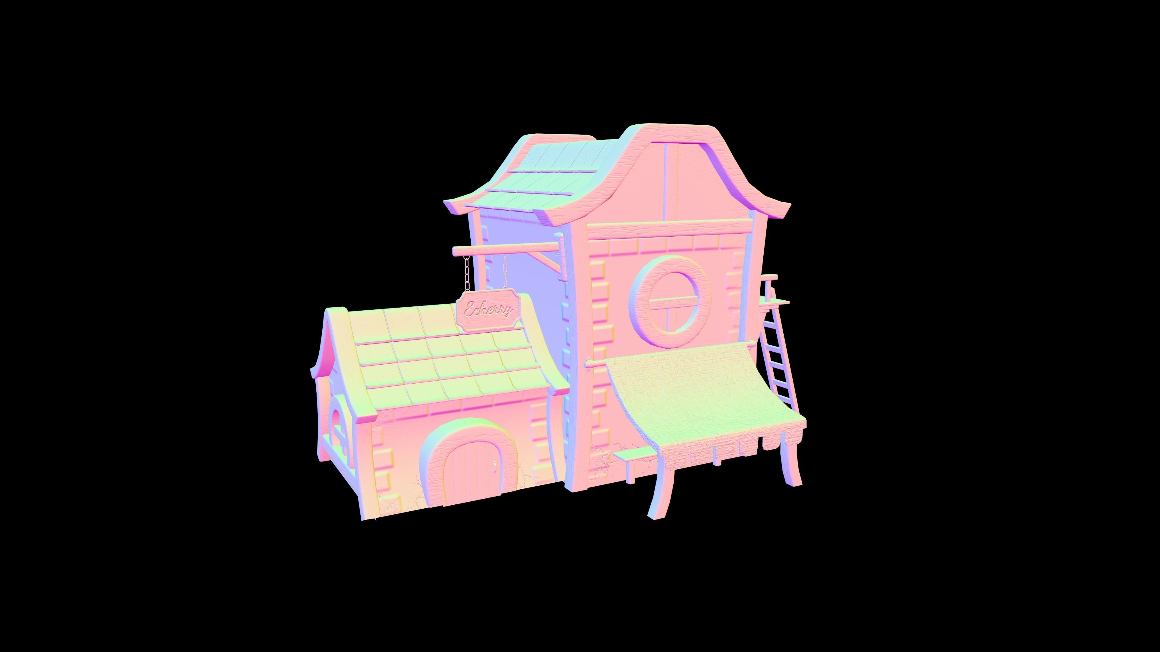 Artist-s House Free low-poly 3D model_15