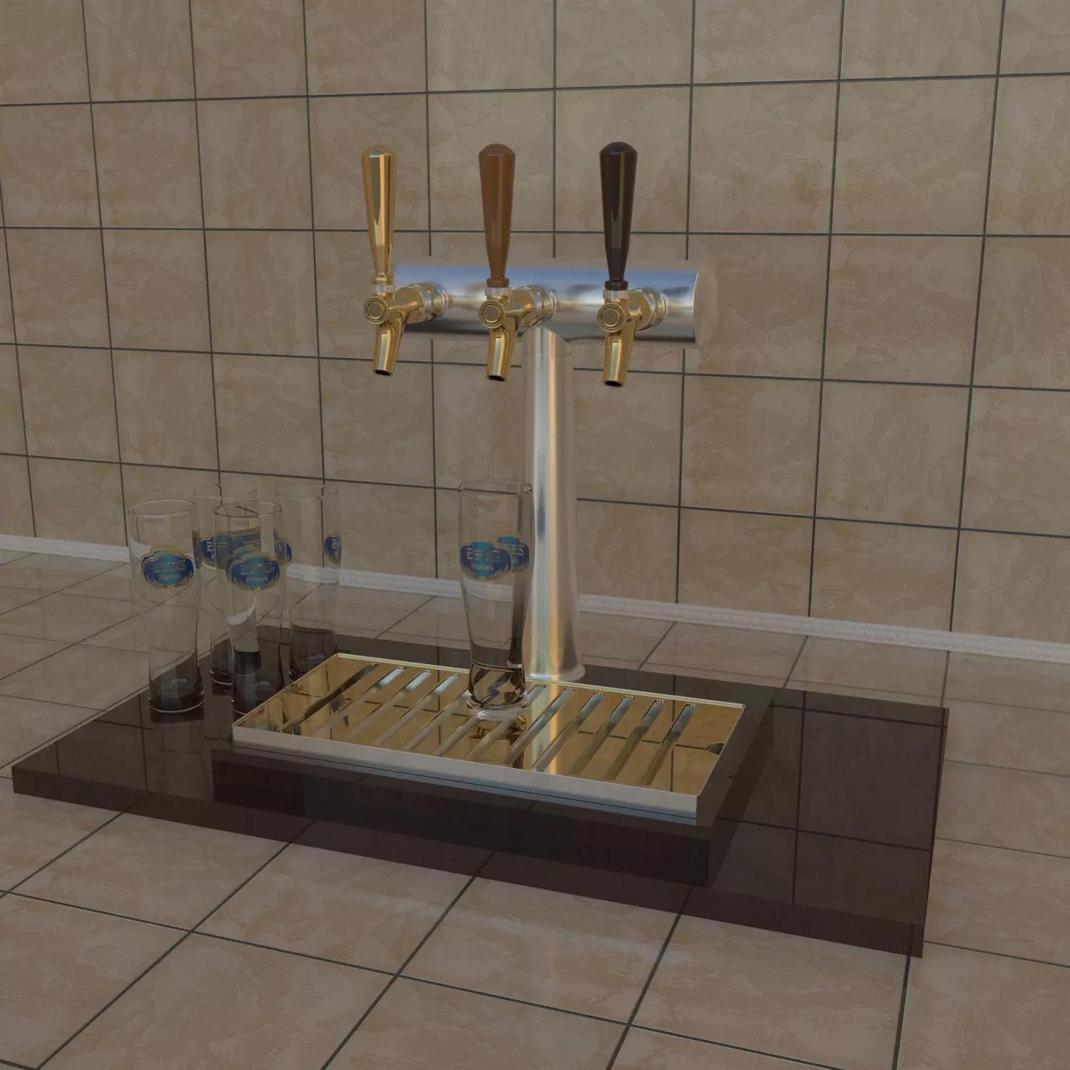 bar material Free 3D model_0
