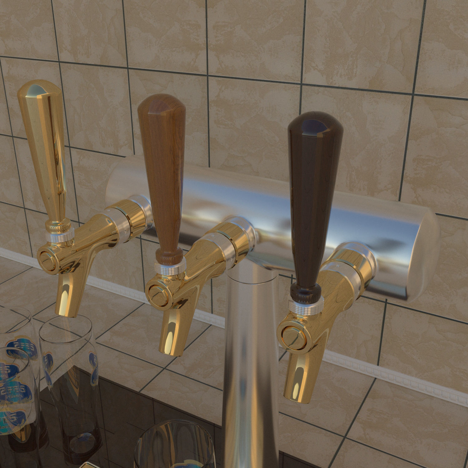 bar material Free 3D model_1