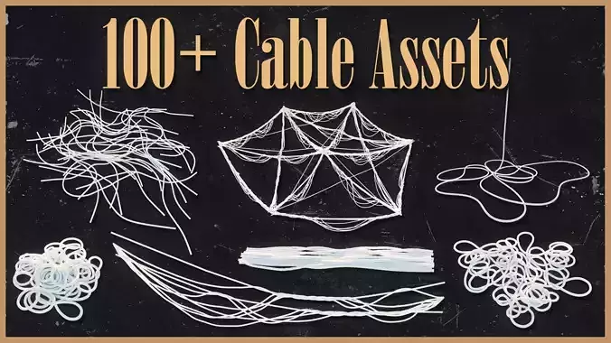 Complete Cable Asset Pack Low-poly 3D model