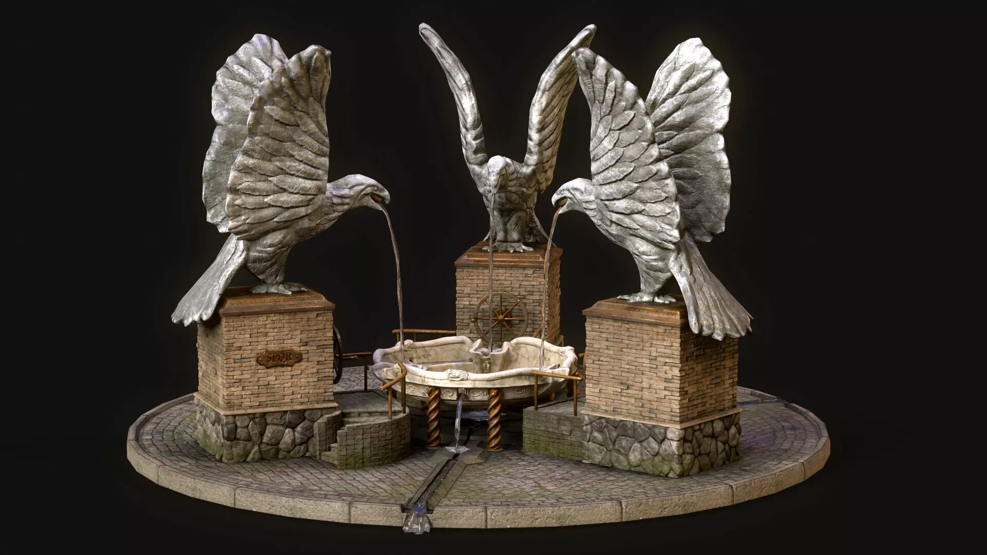 Eagle and Snake water well 3D model