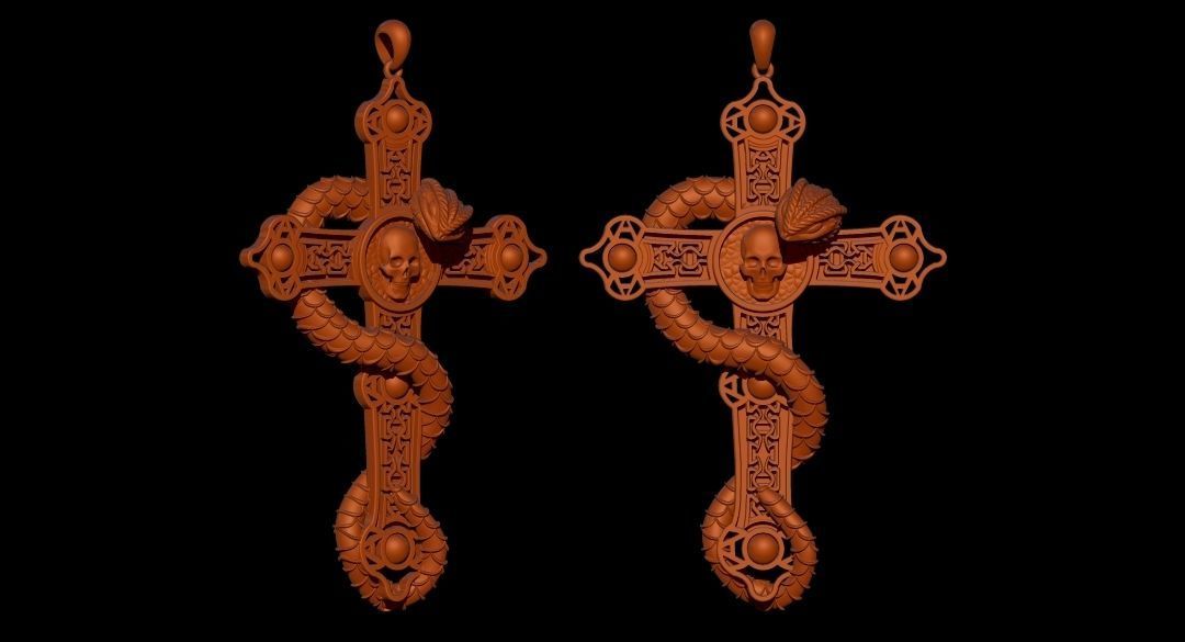 Snake Pandent 3D print model_3