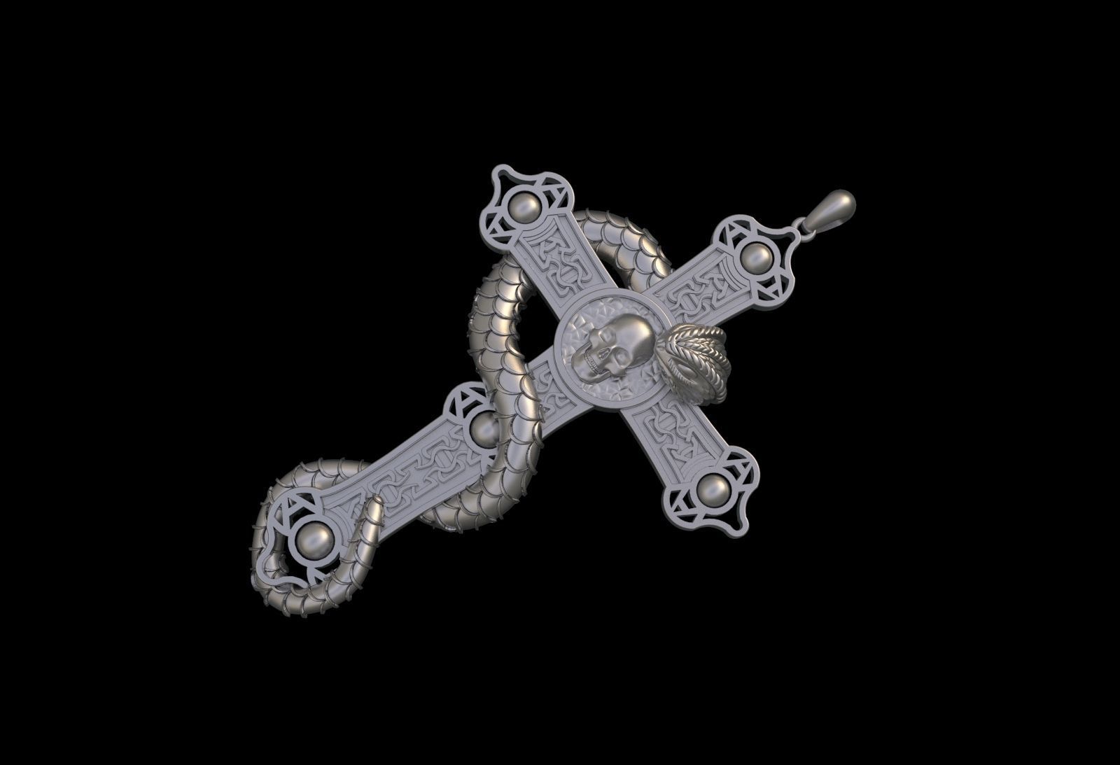 Snake Pandent 3D print model_7