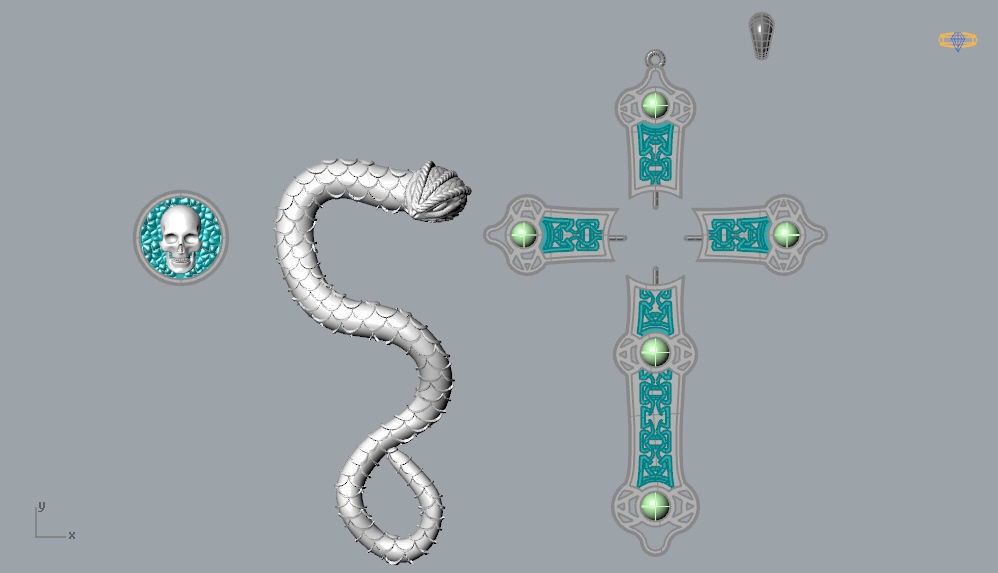 Snake Pandent 3D print model_17