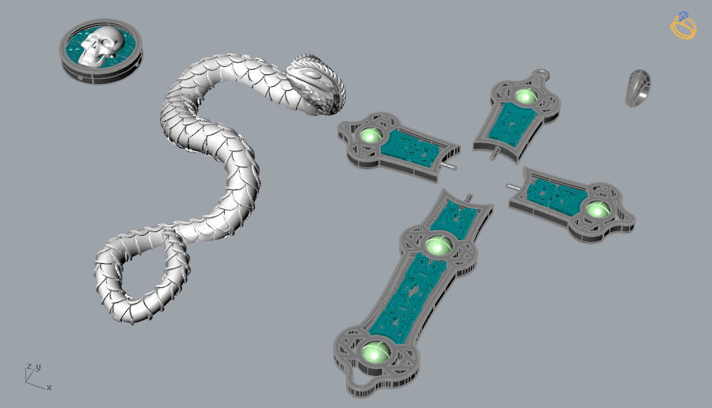 Snake Pandent 3D print model_16