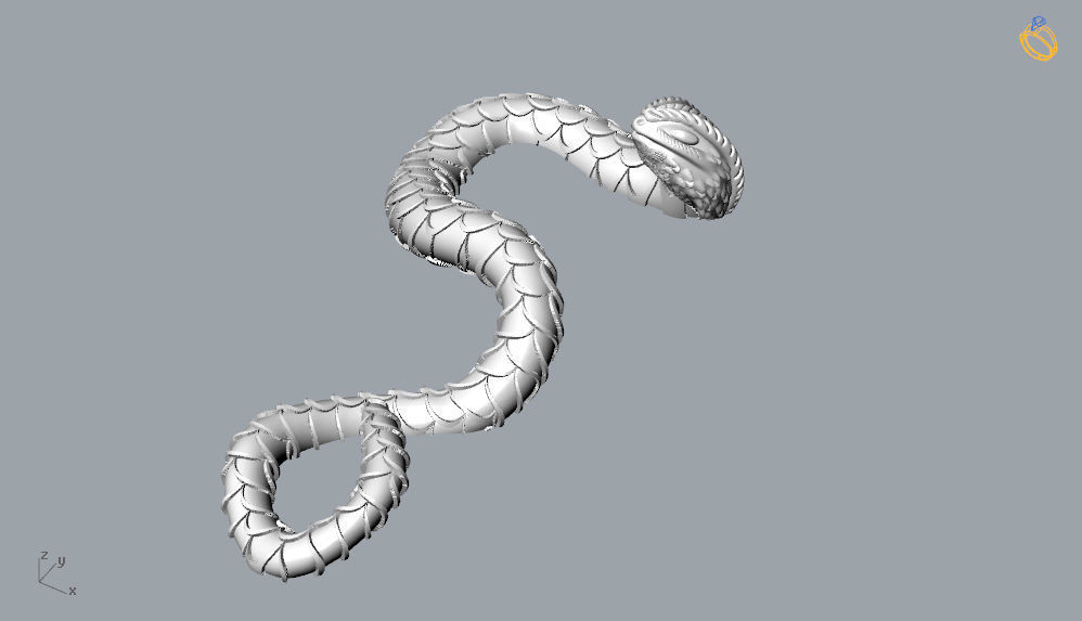 Snake Pandent 3D print model_18