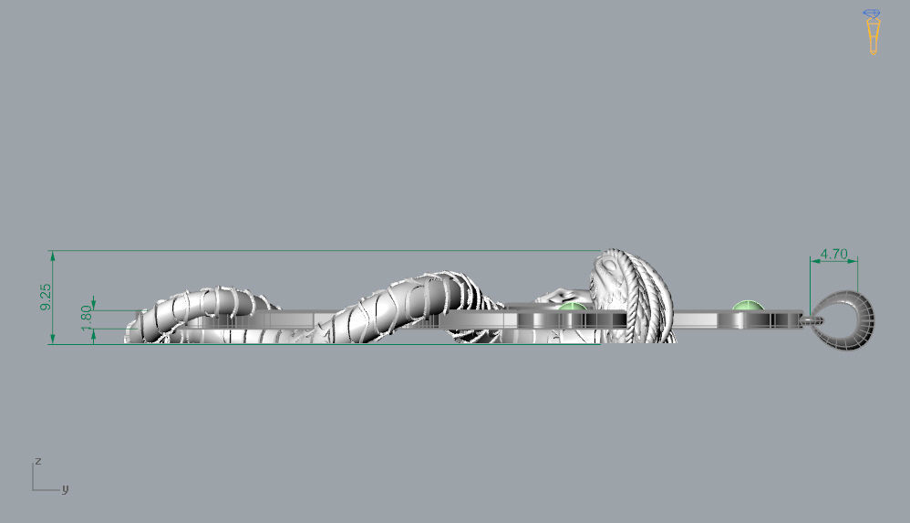 Snake Pandent 3D print model_13