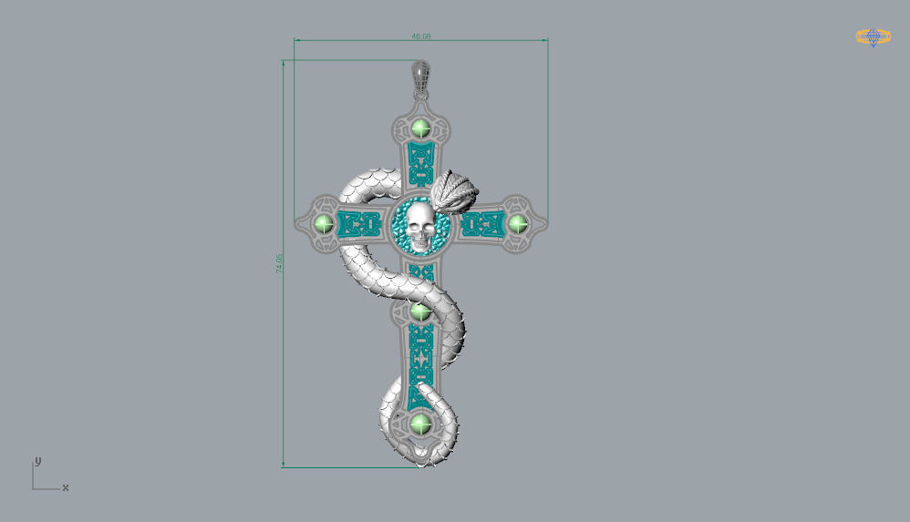 Snake Pandent 3D print model_12