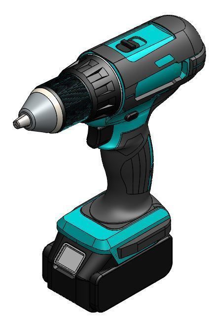 Makita Cordless Drill with Battery 3D model_1