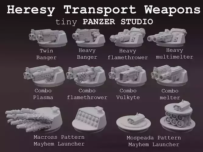 Heresy Transport Weapon Turrets 3D print model