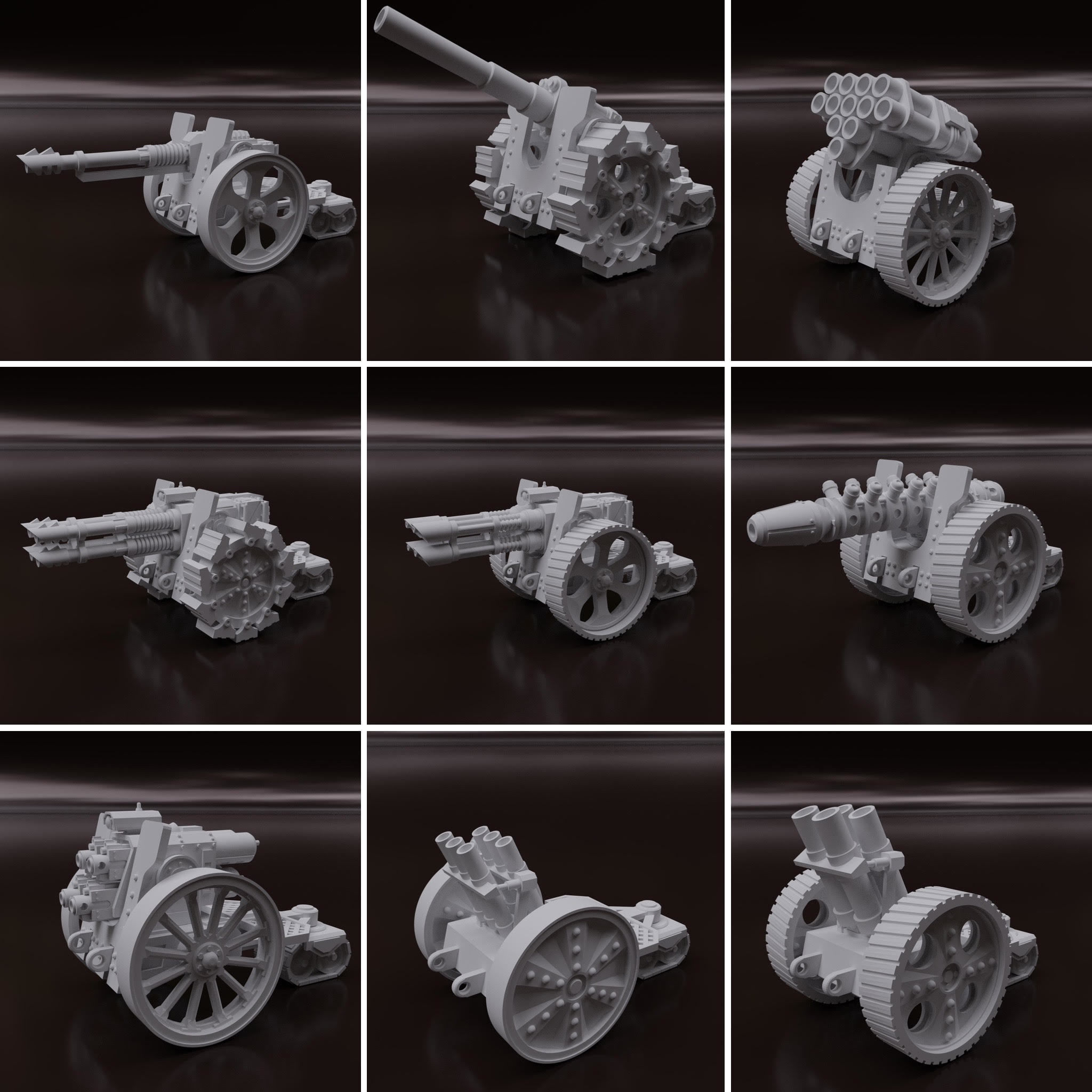 Squat Gun and Support Weapon Carriage 3D print model_6