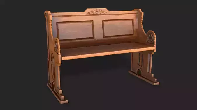 Wooden Church Bench