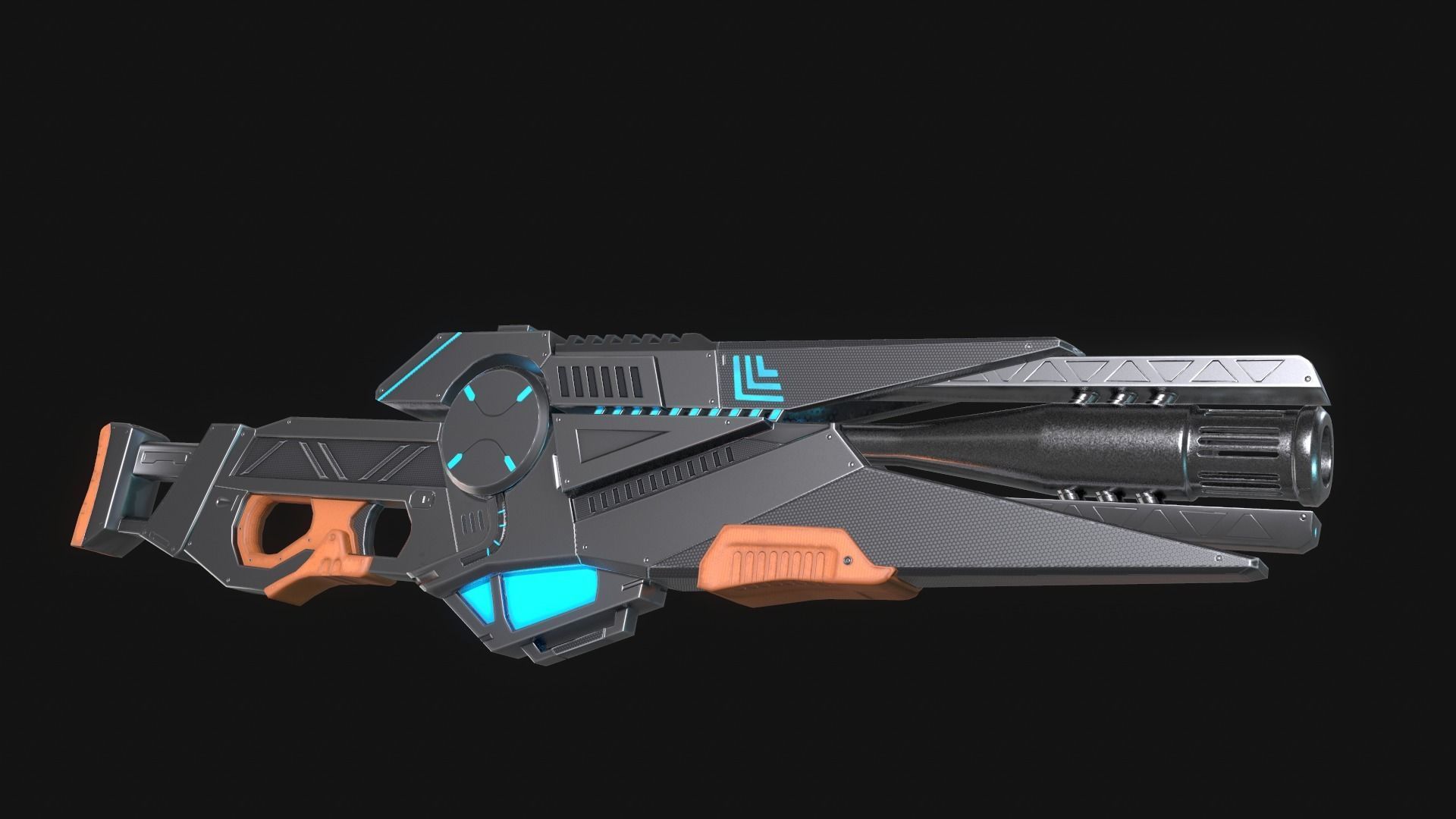 Sci-fi Gun Low-poly 3D model_4