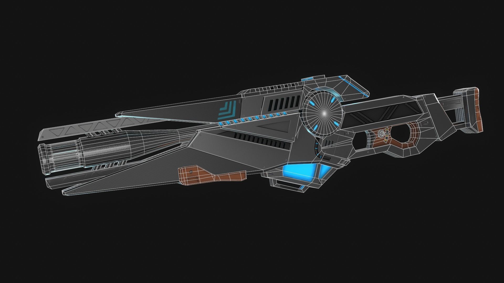 Sci-fi Gun Low-poly 3D model_5