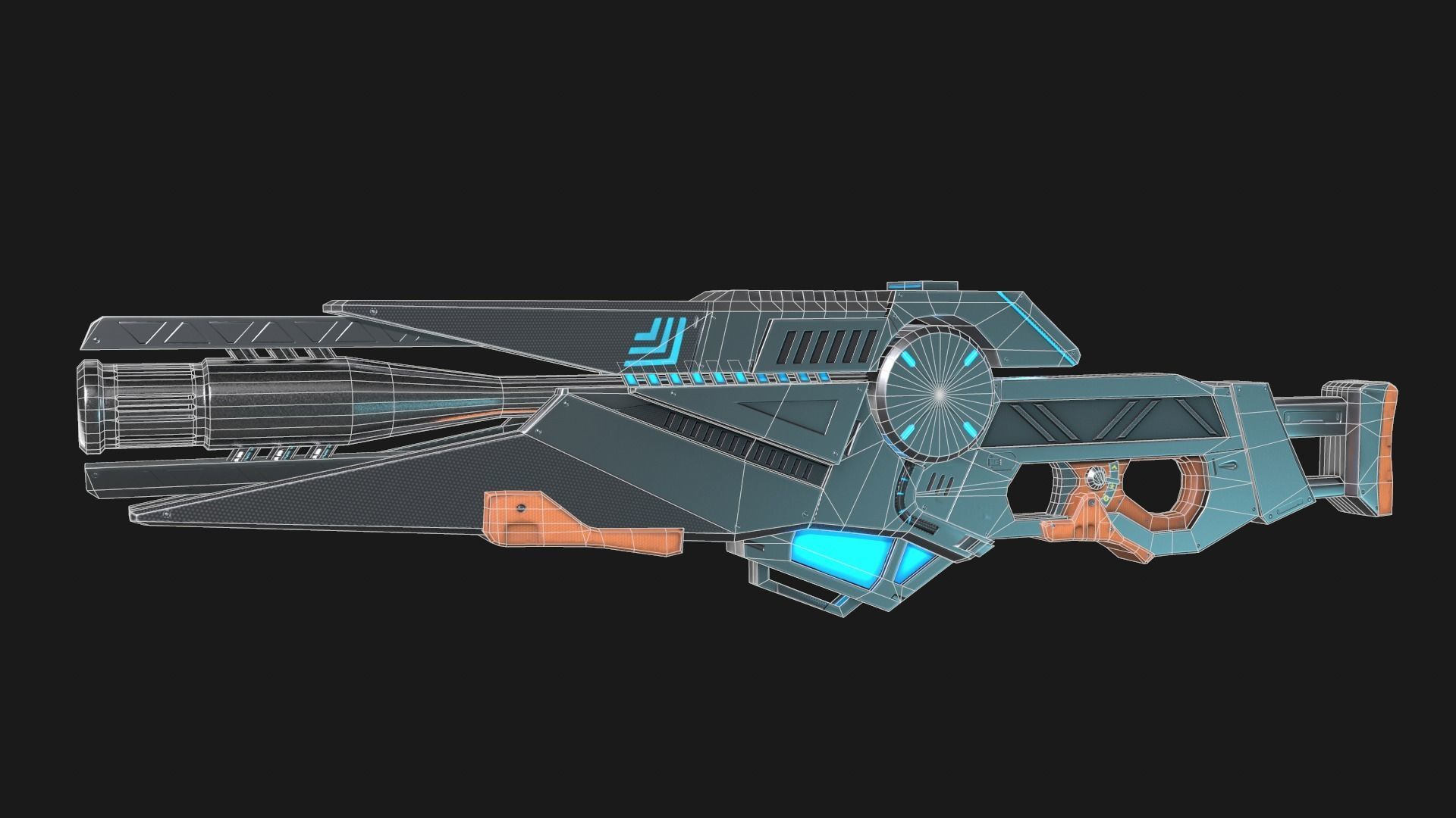 Sci-fi Gun Low-poly 3D model_6