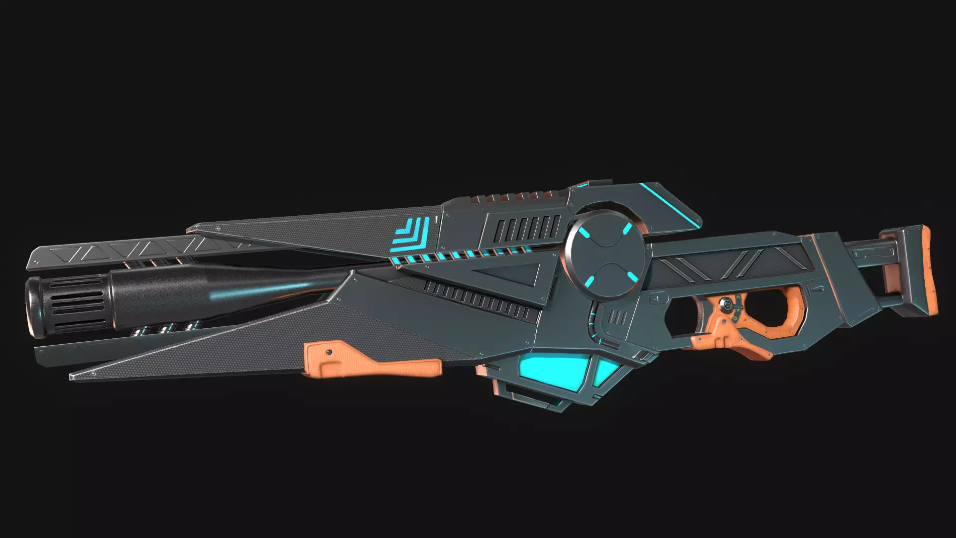Sci-fi Gun Low-poly 3D model_0