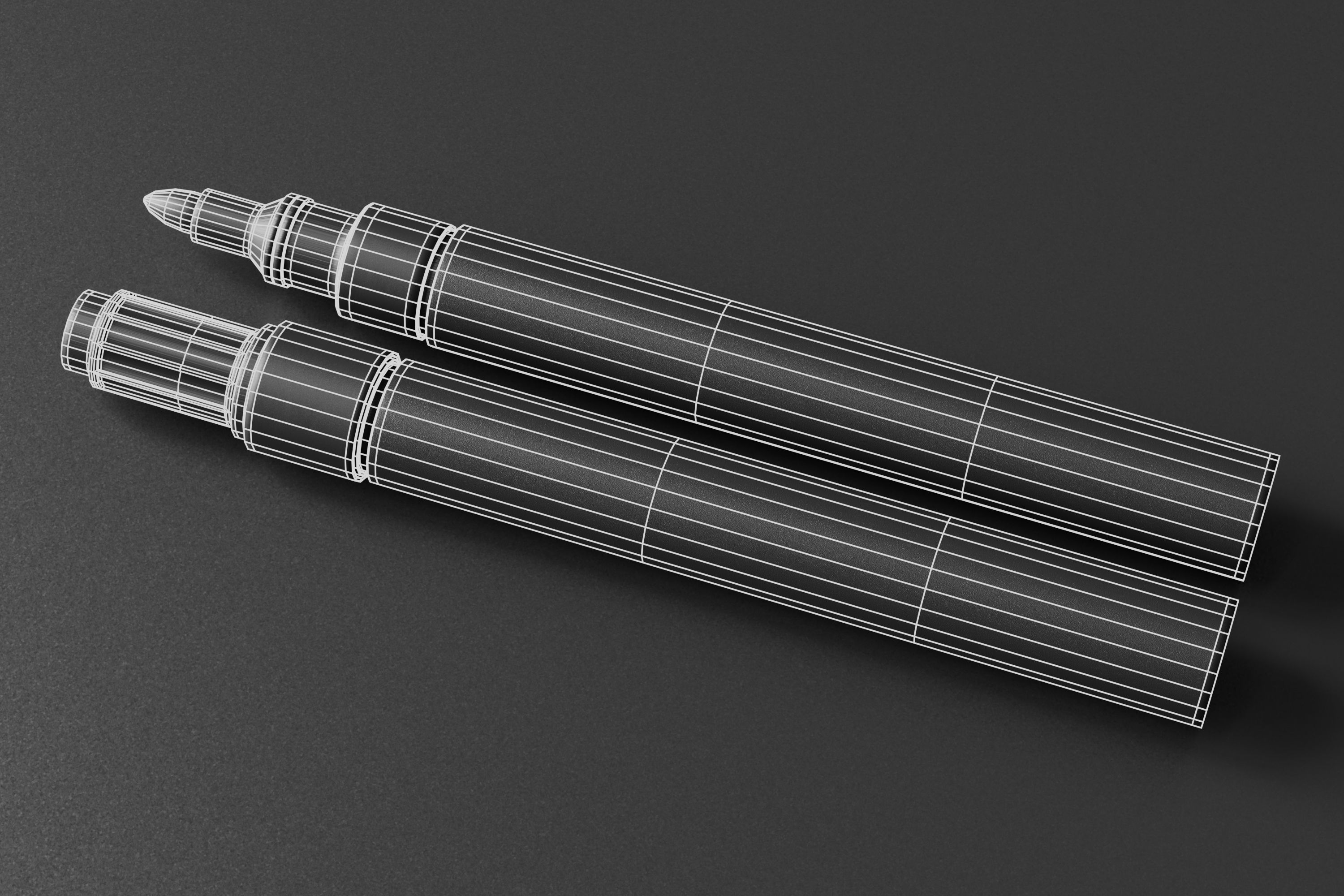 permanent marker Low-poly 3D model_7