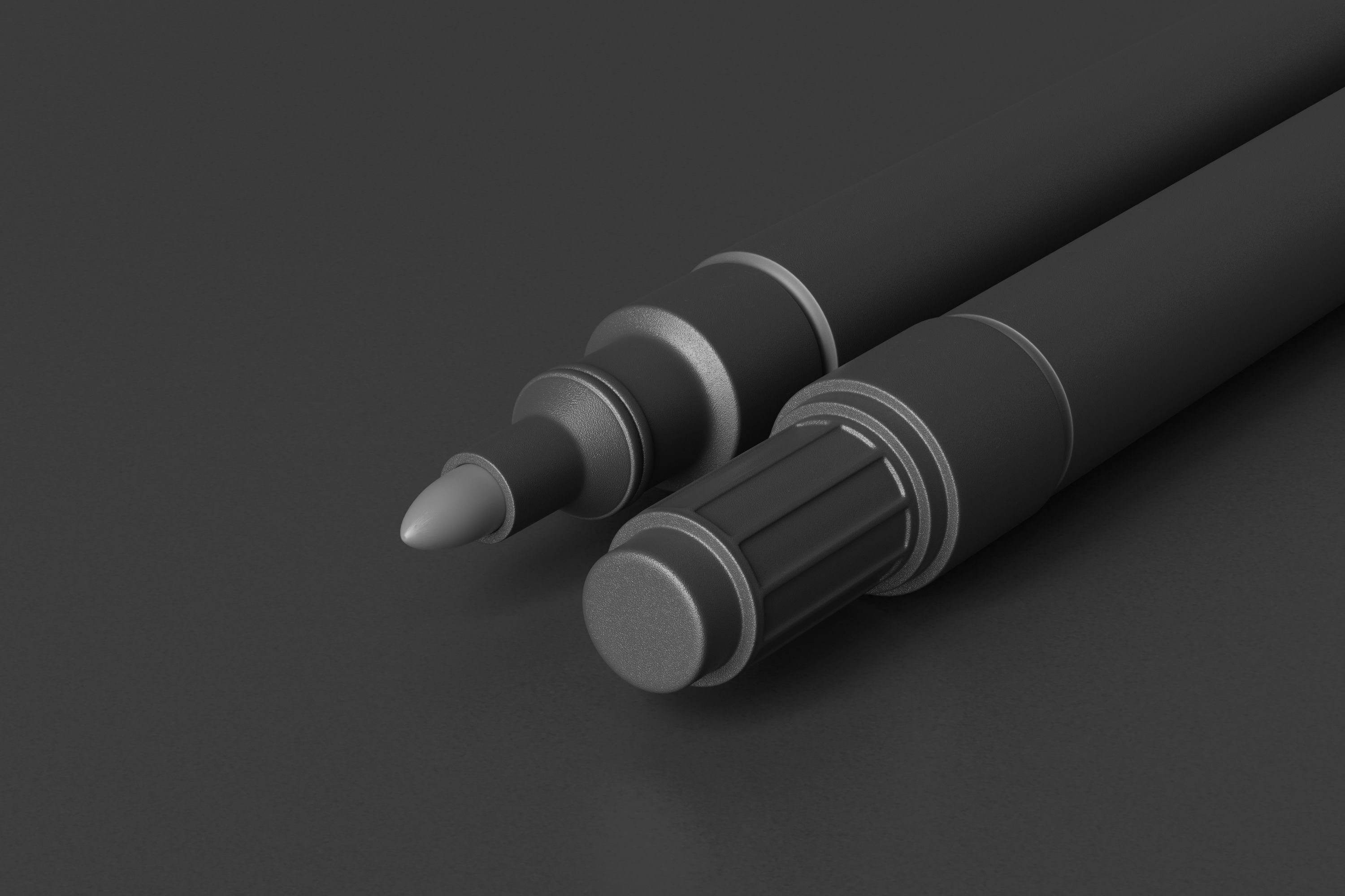 permanent marker Low-poly 3D model_4