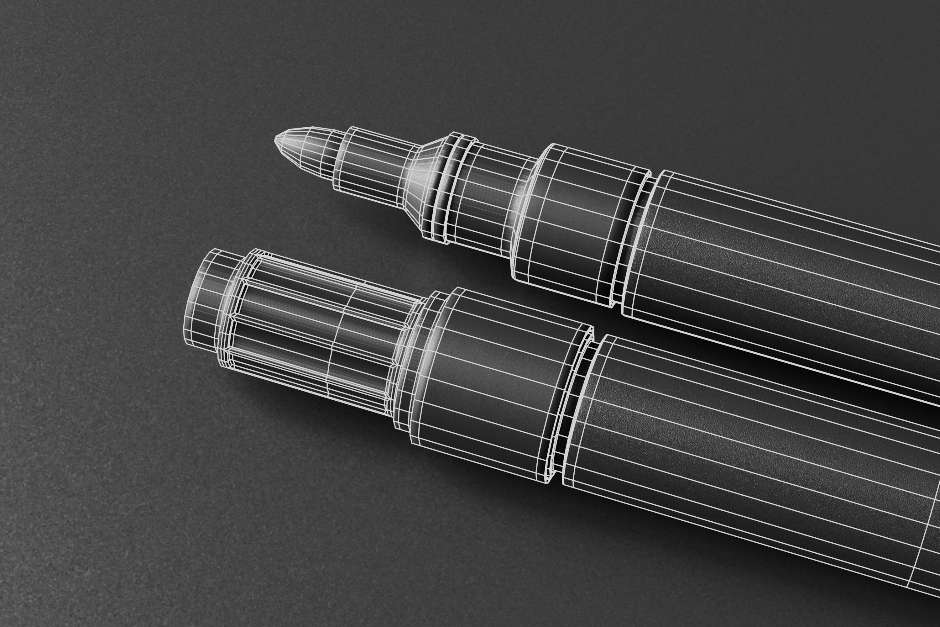 permanent marker Low-poly 3D model_6