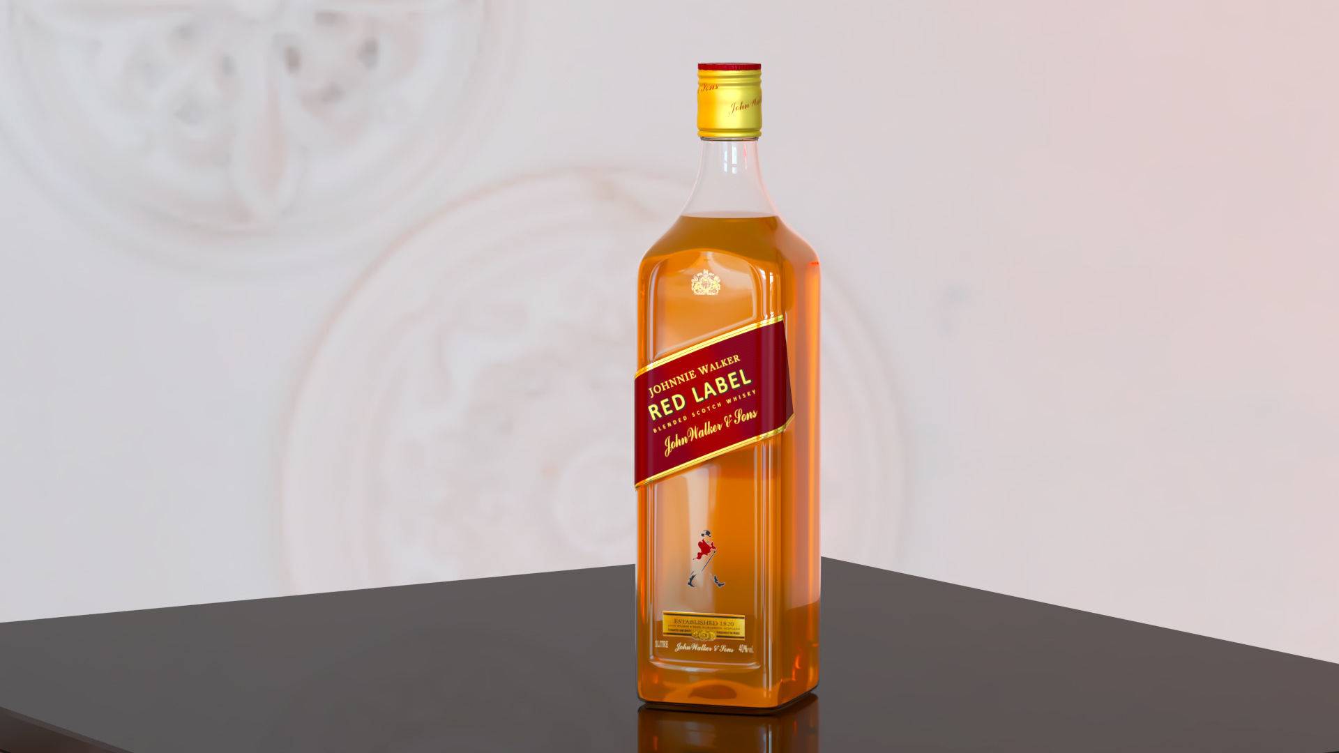 Johnnie Walker Red Label Whisky 3D Model Low-poly 3D model_9