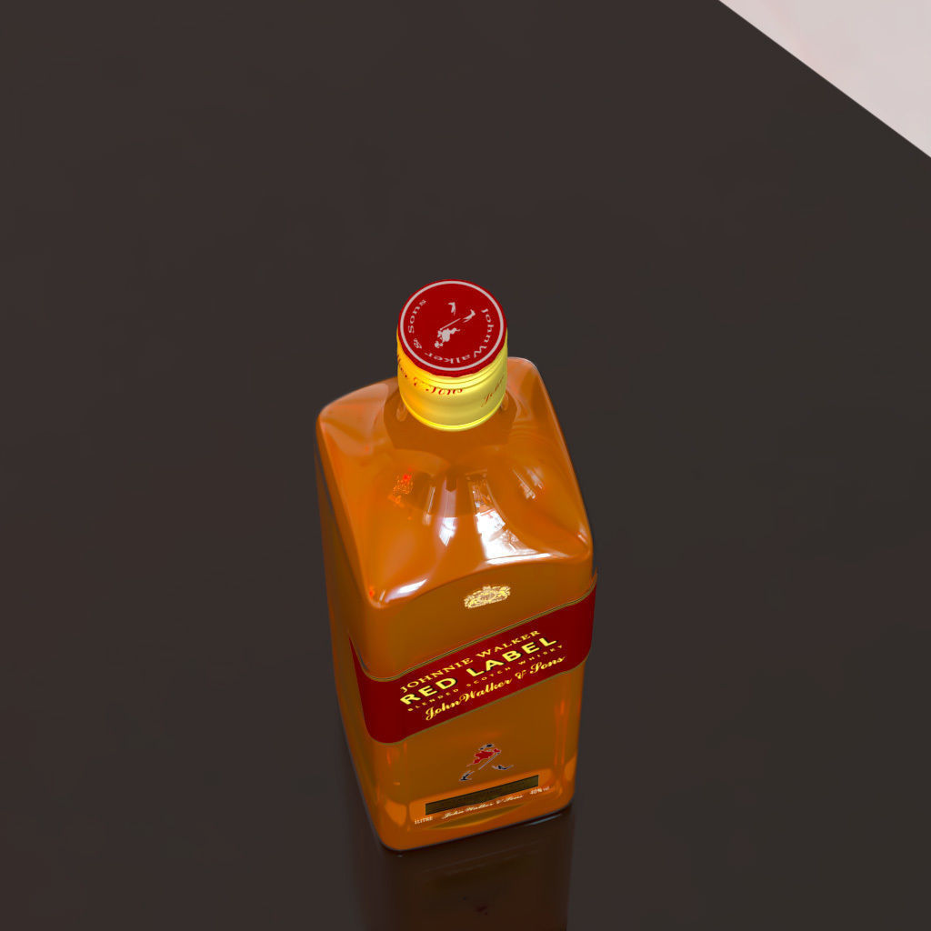 Johnnie Walker Red Label Whisky 3D Model Low-poly 3D model_10