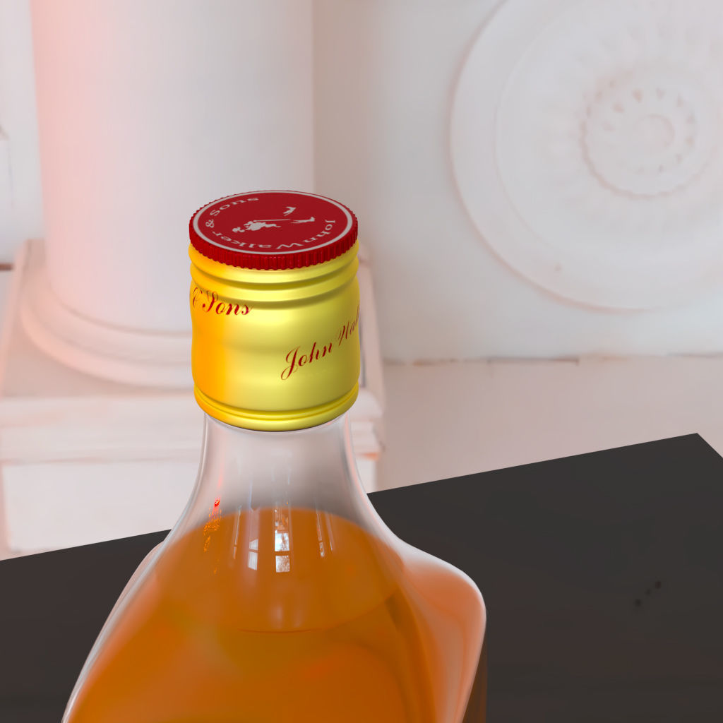 Johnnie Walker Red Label Whisky 3D Model Low-poly 3D model_7