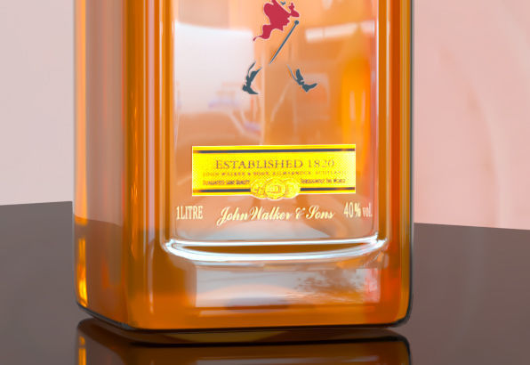 Johnnie Walker Red Label Whisky 3D Model Low-poly 3D model_6