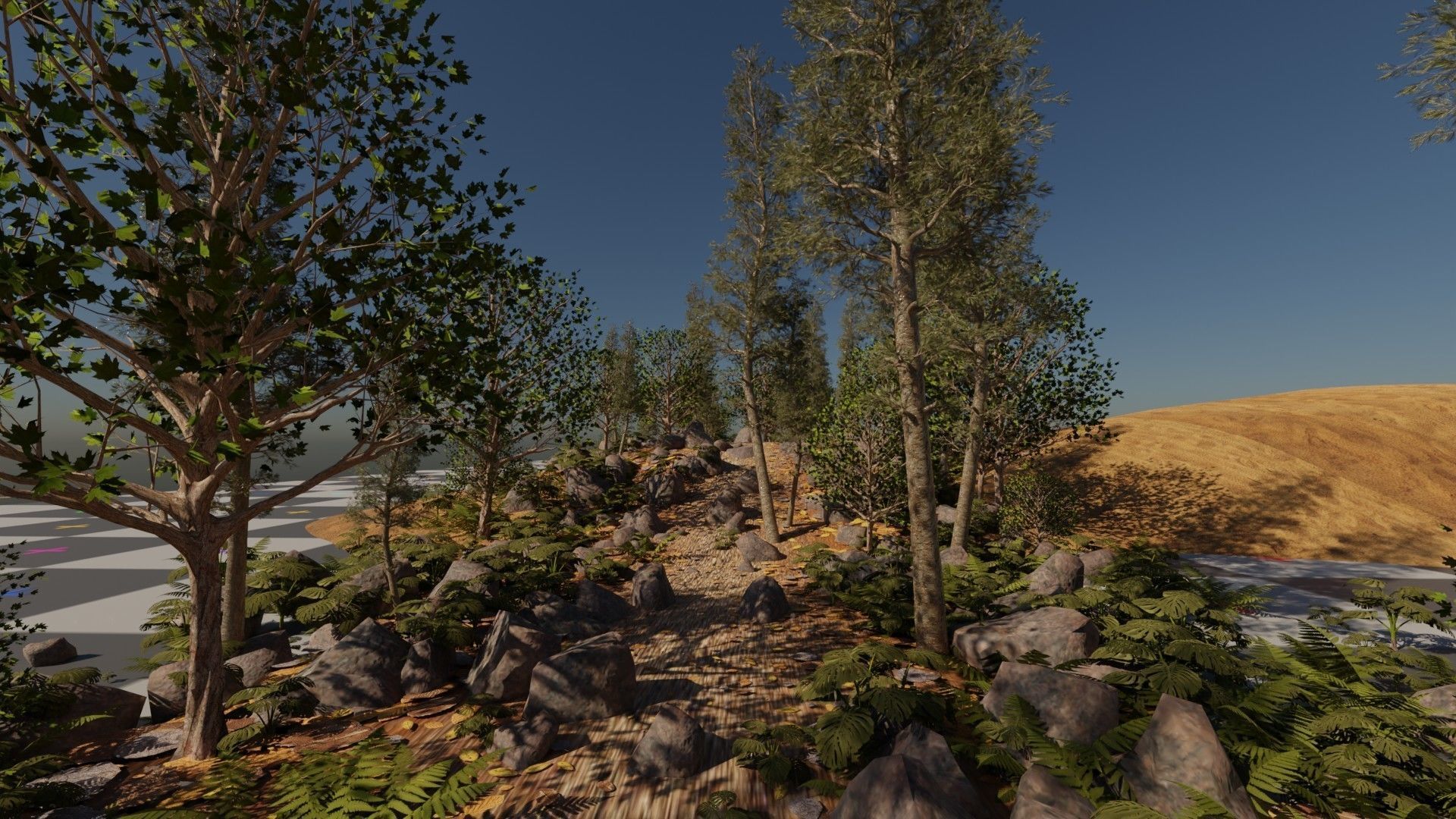 blender geometry nodes dirt path generator 3D model_3