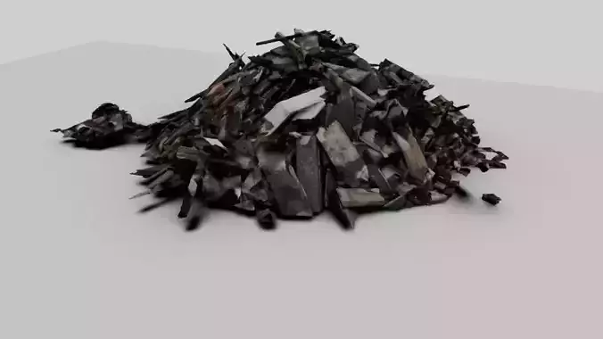 Construction work some damaged wood  3D model