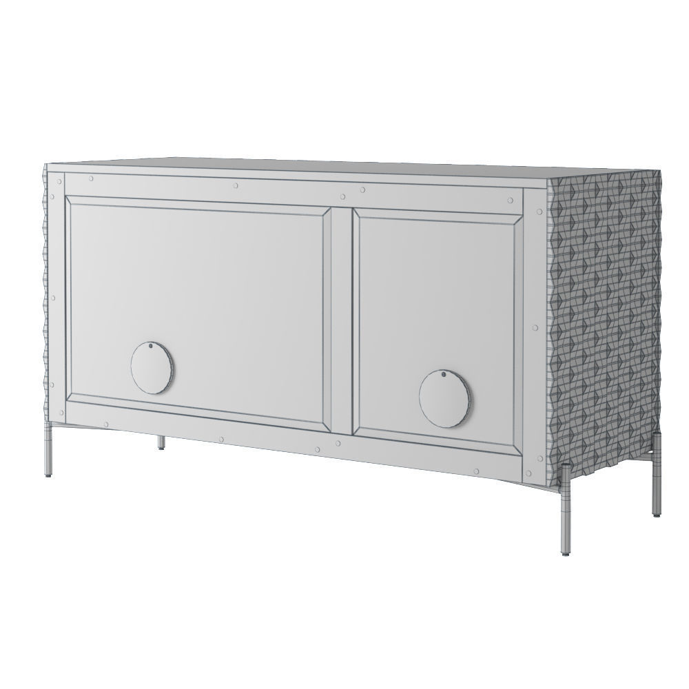 Crate and Barrel Raffael Small Carved Wood Media Console 3D model_6