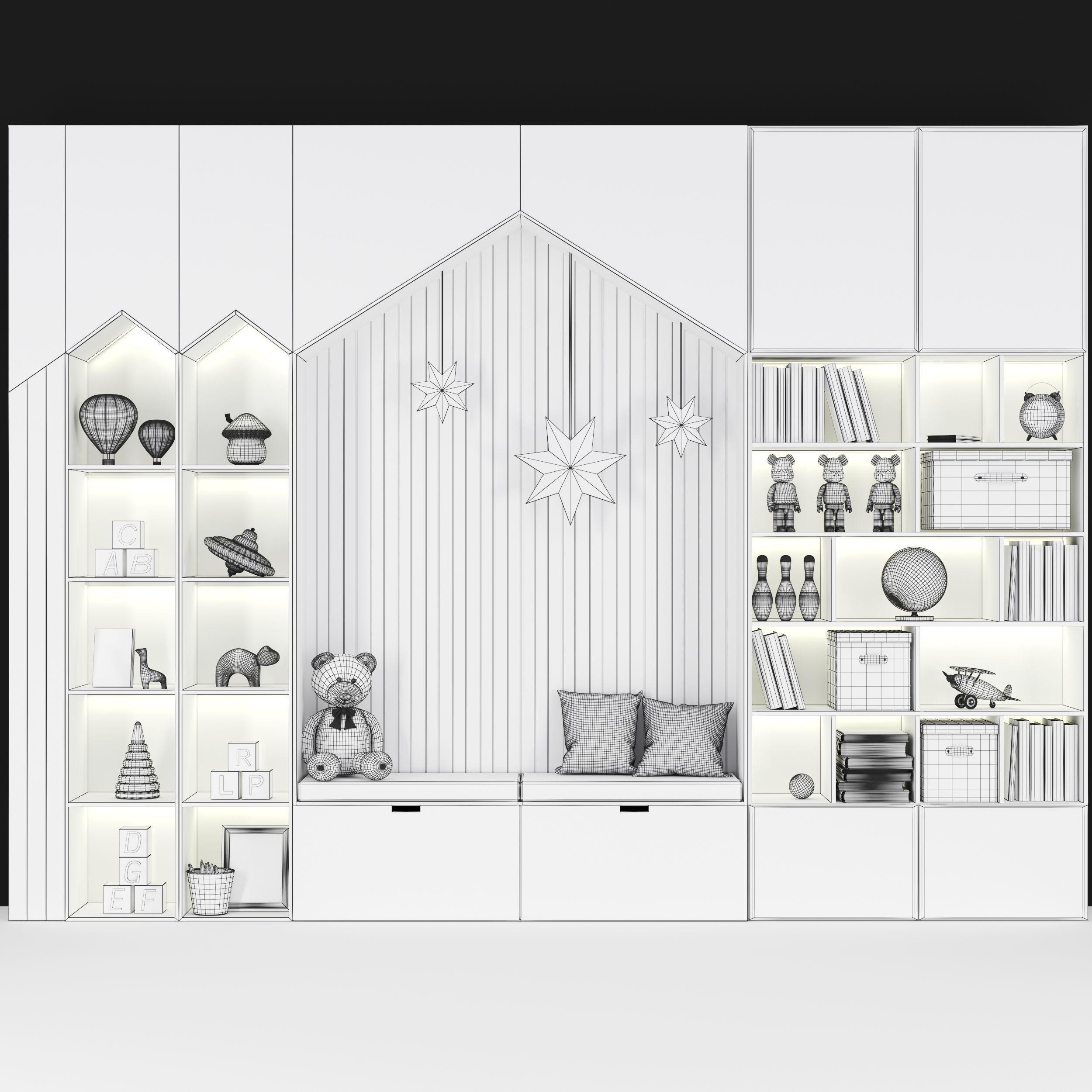 Childrens-playroom Low-poly 3D model_3