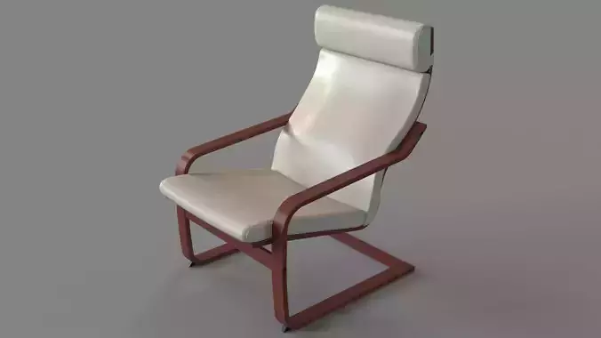 POANG Armchair Medium Brown Glose Robust Off White