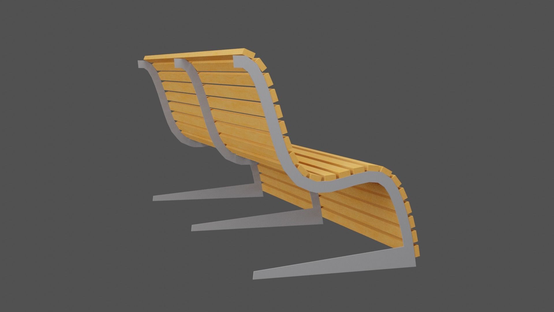 Bench wooden Low-poly 3D model_18