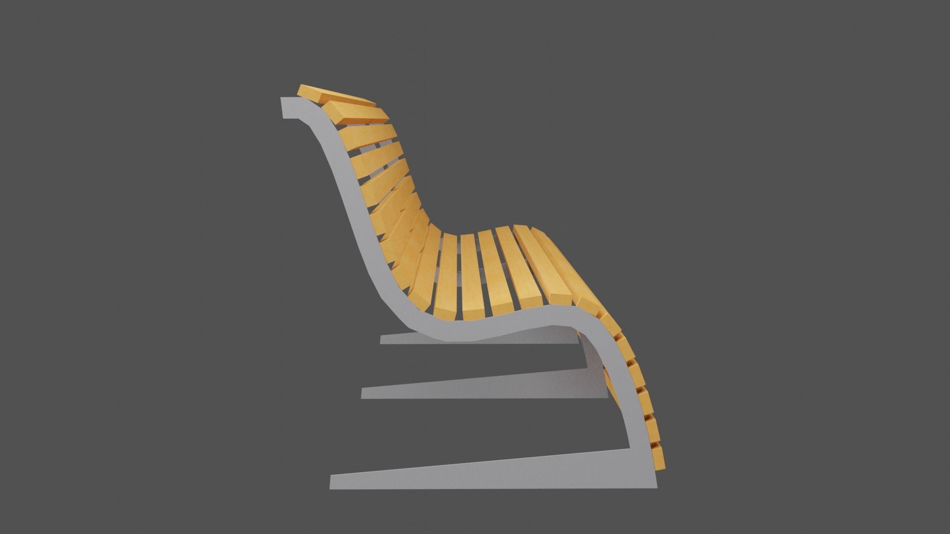 Bench wooden Low-poly 3D model_16
