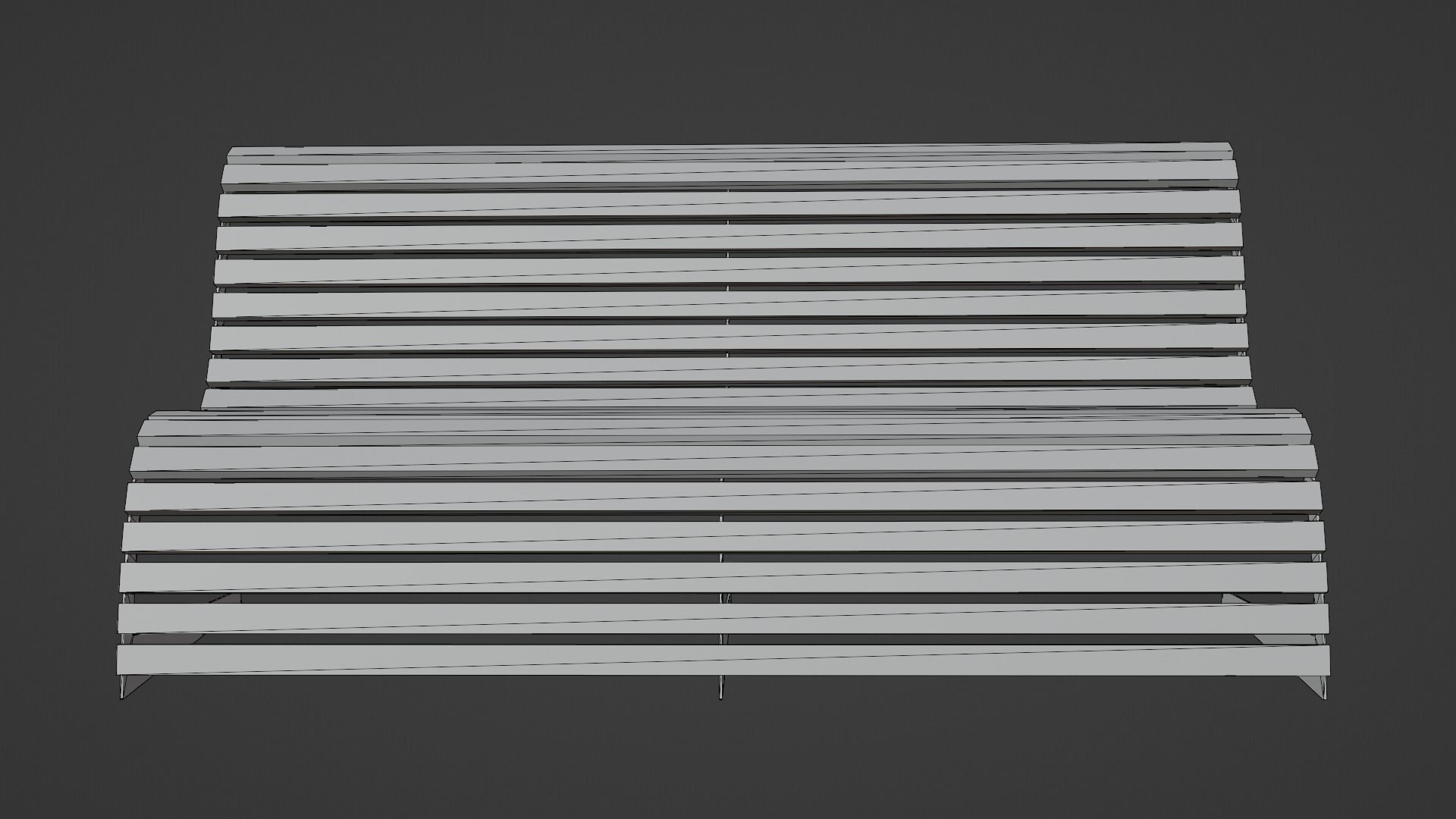 Bench wooden Low-poly 3D model_12