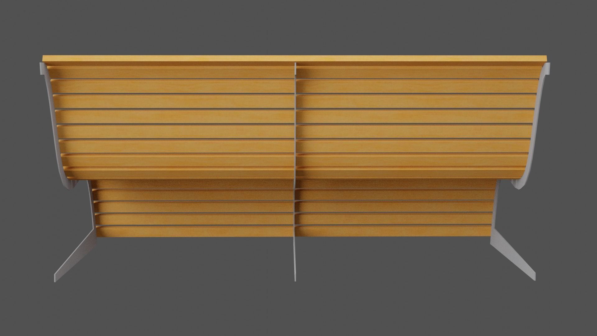 Bench wooden Low-poly 3D model_5