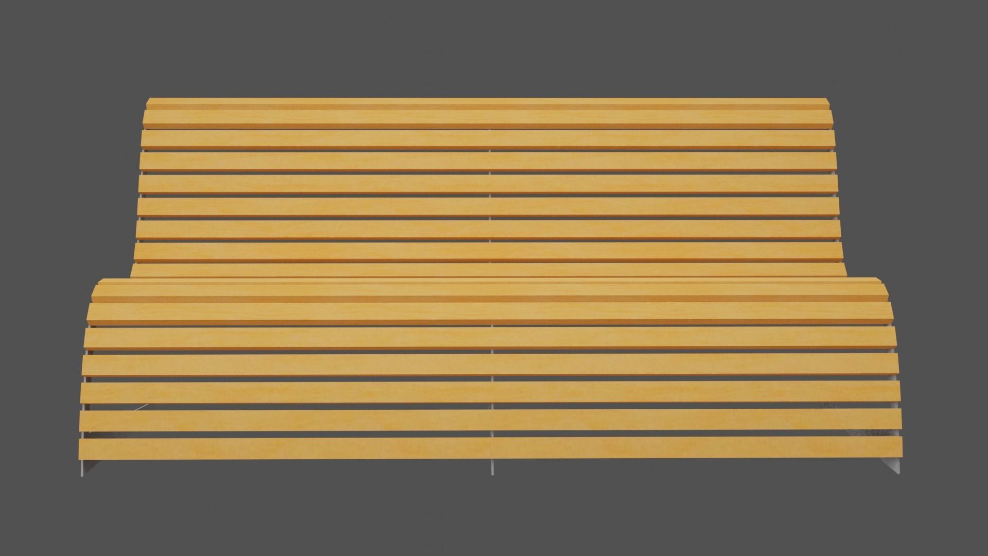 Bench wooden Low-poly 3D model_3