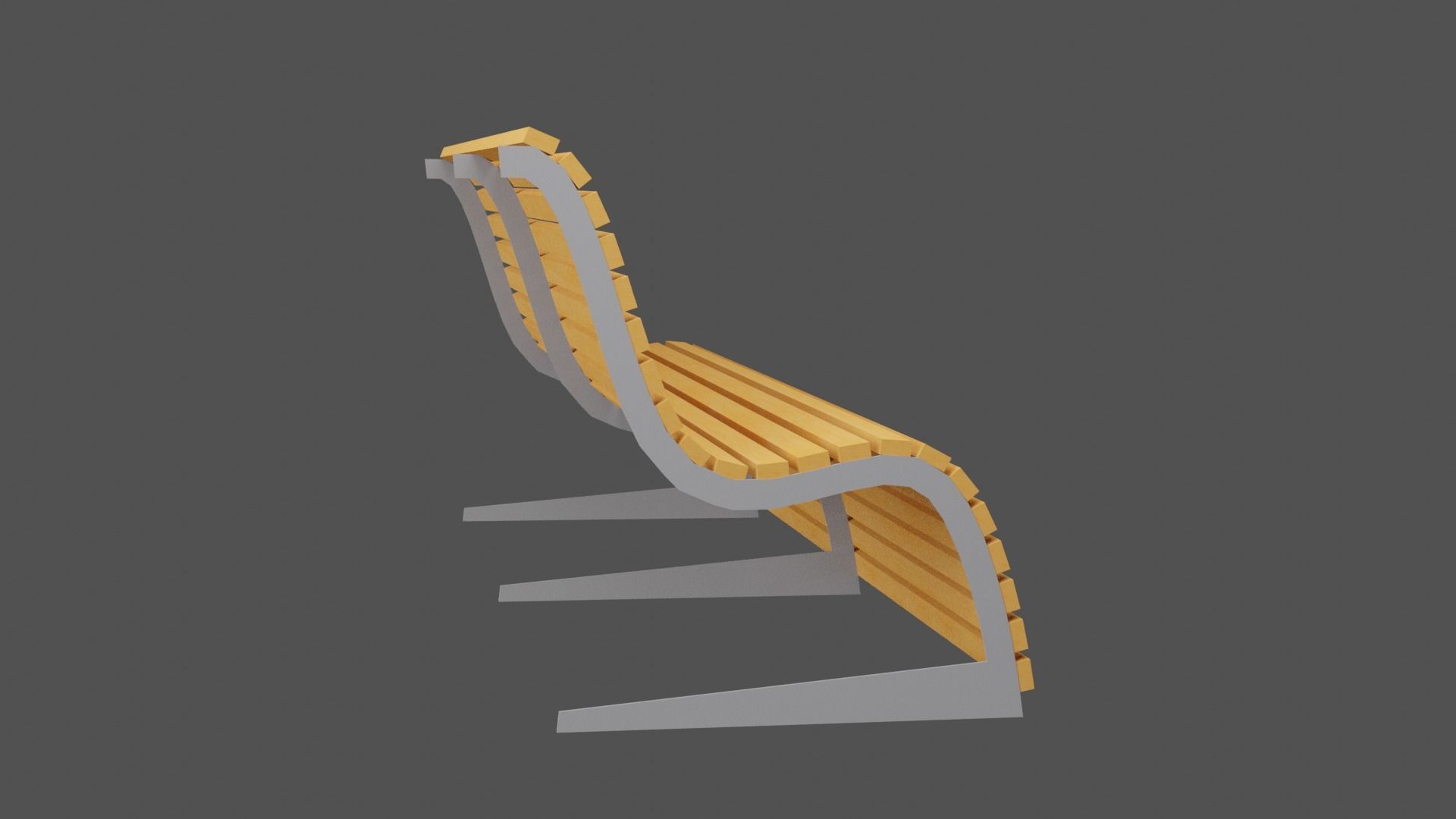 Bench wooden Low-poly 3D model_17