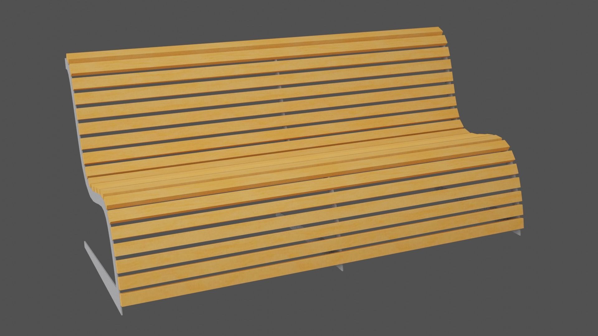 Bench wooden Low-poly 3D model_1