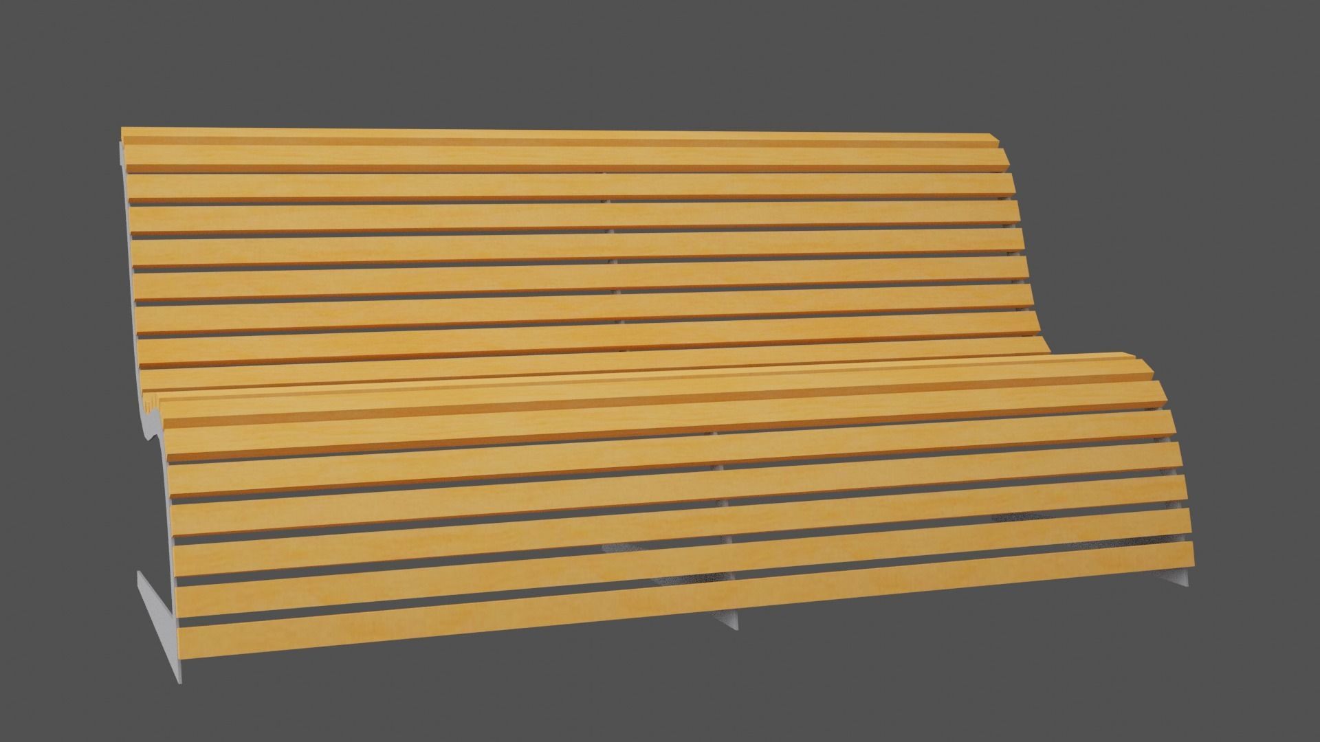 Bench wooden Low-poly 3D model_11