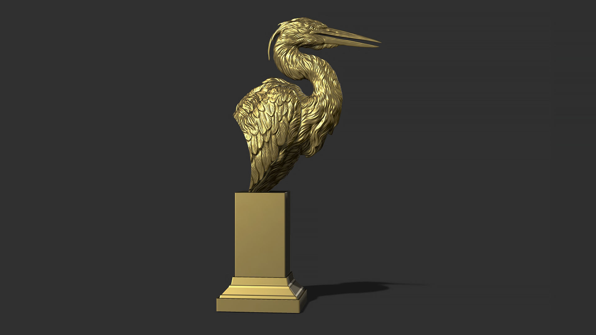 Grey Heron bust  3D print model_8