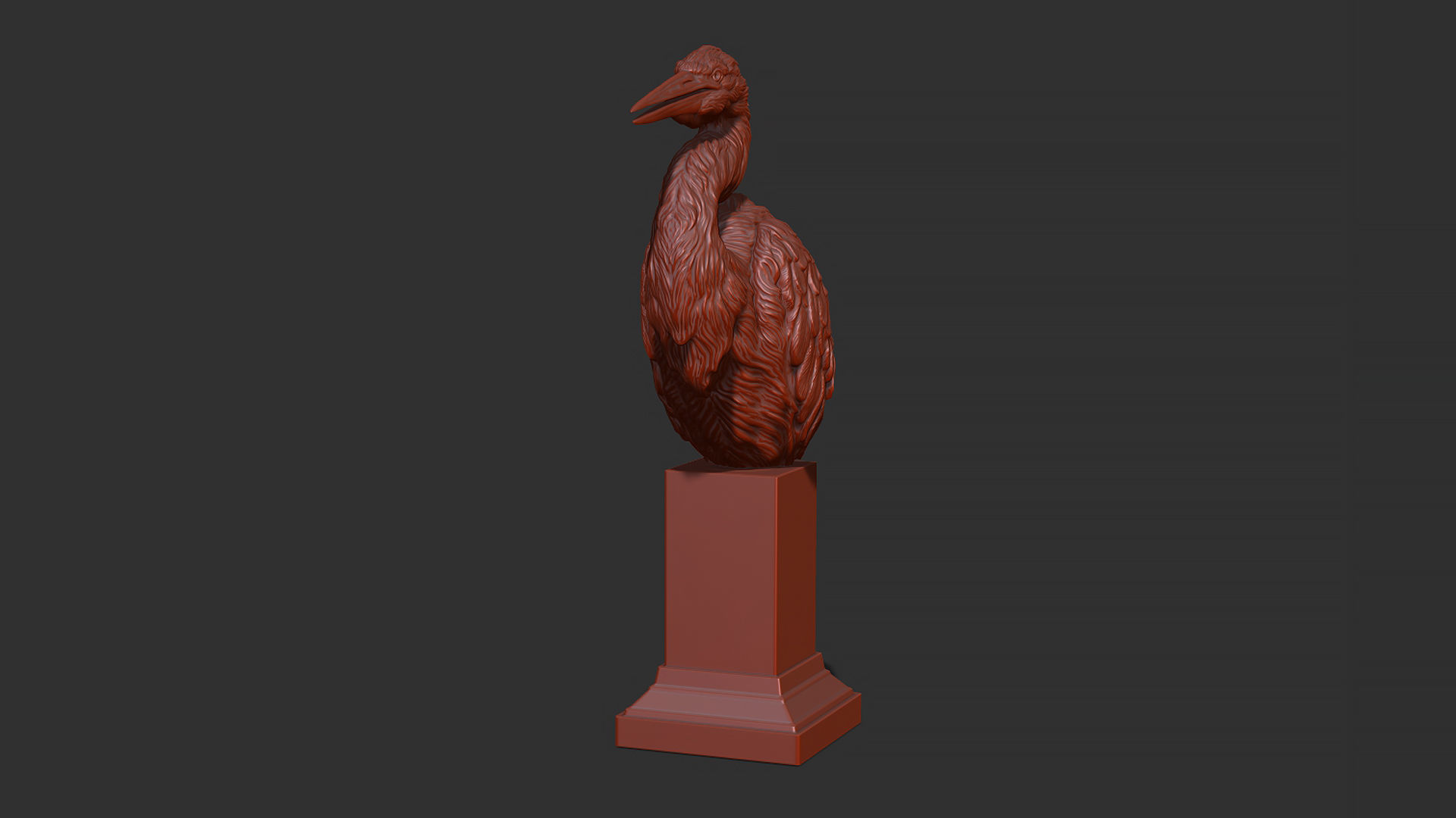 Grey Heron bust  3D print model_13