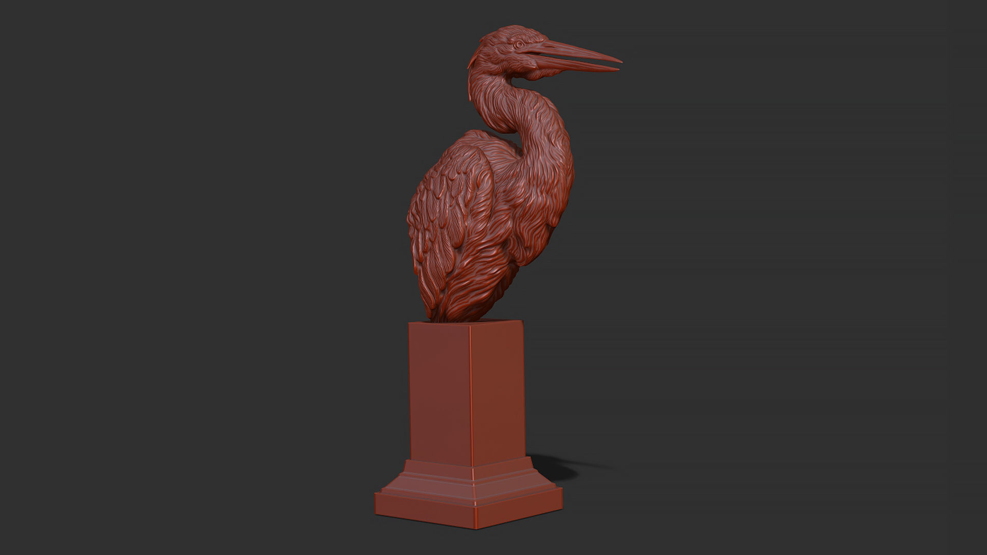 Grey Heron bust  3D print model_12