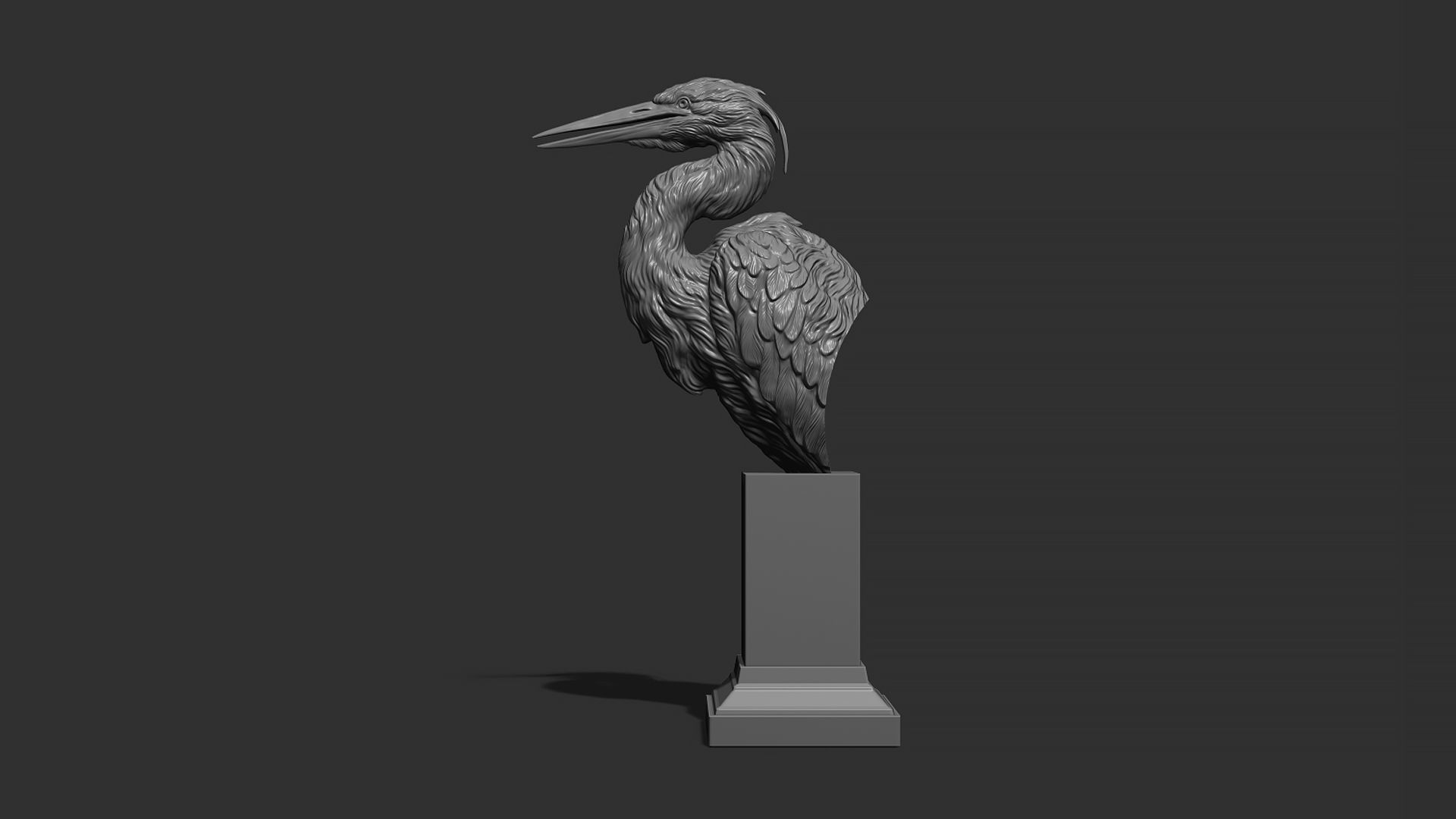 Grey Heron bust  3D print model_14