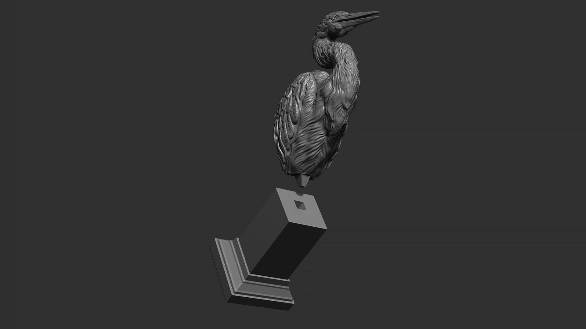 Grey Heron bust  3D print model_17