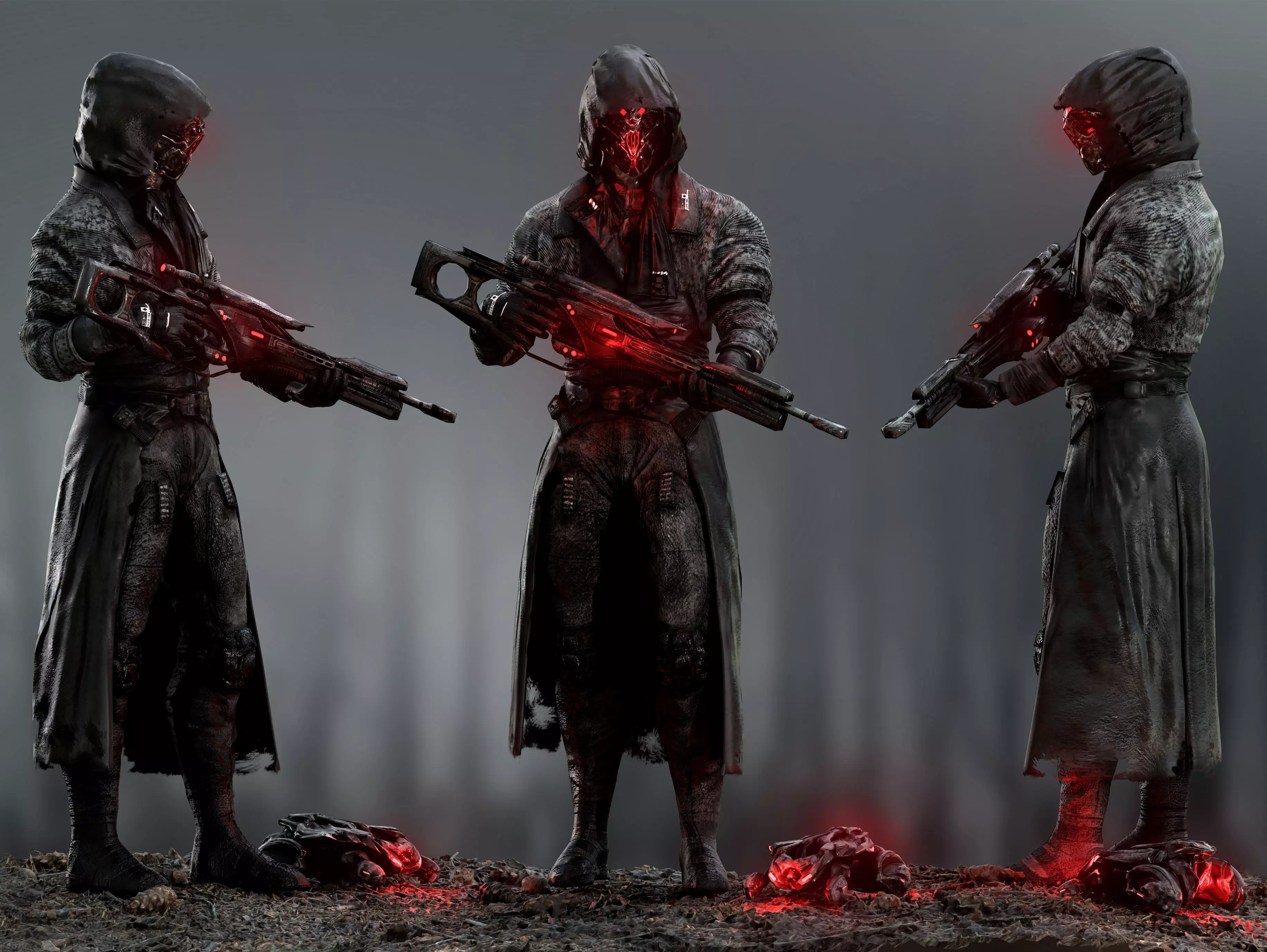 Sci Fi Sniper Soldier Low-poly 3D model_0